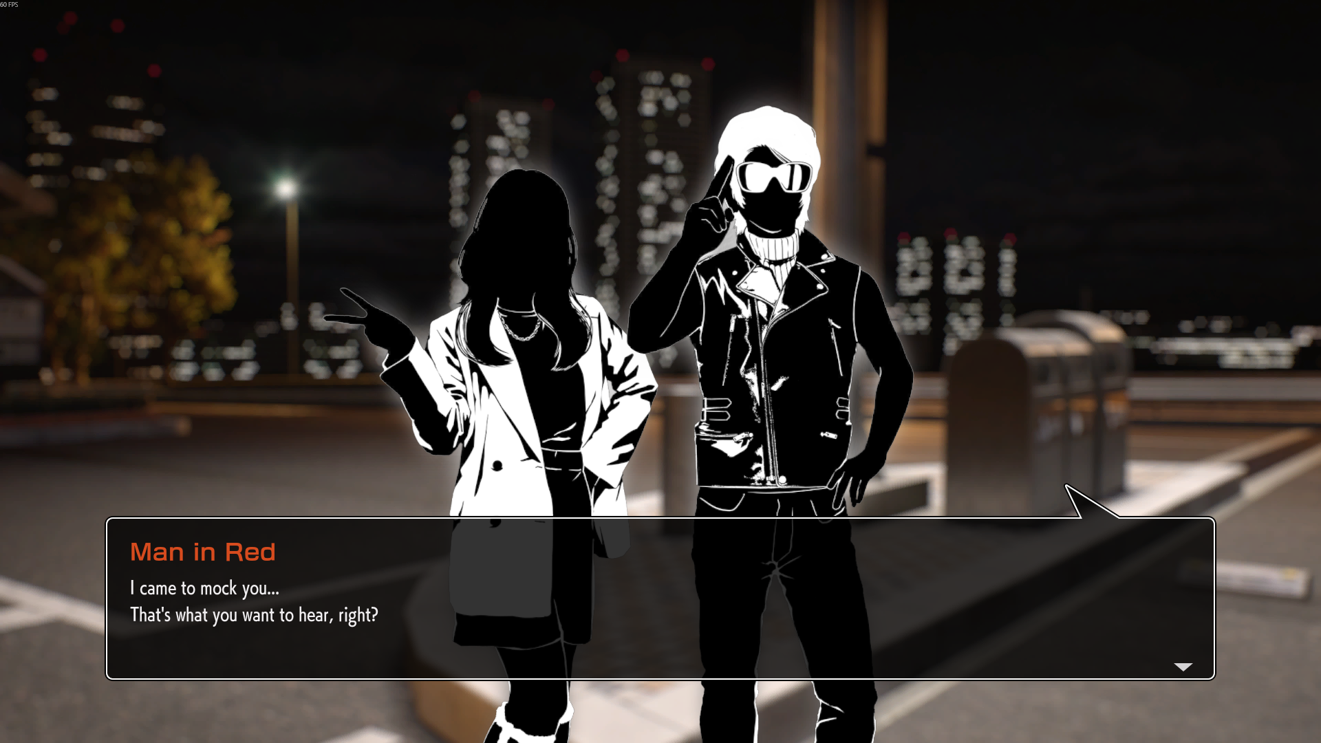 A suspicious looking individual interjects, from Shutokou Battle (2025).